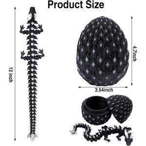 Uova di Drago Stampate in 3D, Animali Articolati, Fidget Spinner Blu Luminosi al Buio, Uovo di Drago Mistico per Alleviare lo Stress - Product Image 1