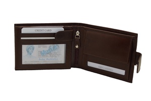 Men's Genuine Leather Long <b>Wallet</b> Fold Closure Minimalist Design Durable Daily Use Brown Color - Product Image 2