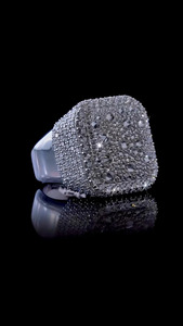 VVS1 Moissanite Iced Out Men's Hip Hop <b>Ring</b> Reverse Upside Down Setting Cut Custom <b>Name</b> Logo Silver Gold Plated Party <b>Ring</b> - Product Image 3