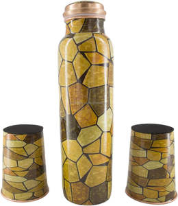 Botella de Agua de Cobre Clásica de Buena Calidad con Gran Capacidad y Tapas para Uso en el Hogar, Camping y Viajes - Artículos para Bebidas Saludables y de Bienestar - Product Image 5