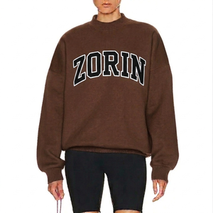 Women's Pullover Mock Neck Long Sleeve Sweatshirt Autumn Winter Wear Solid Color OEM Service High Quality Clothing Supplier - Product Image 1
