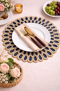 Handmade Beaded Placemat <b>Round</b> Table <b>Mat</b> Embroidered Floral Decorative <b>Mats</b> for Home Hotel Wedding Party - Product Image 6