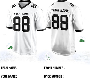 Maillot de football unisexe blanc à col en V, numéro 88, impression sublimée, respirant, manches courtes, coupe classique, vêtements pour adultes, logo personnalisé - Product Image 3