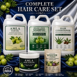 Kit Huile Capillaire Amla, Shampoing, Après-Shampoing, Pommade, Poudre Activateur – Base Naturelle à Base d'Acides Aminés et d'Herbes Biologiques pour la Repousse des Cheveux et Anti-Chute - Product Image 3