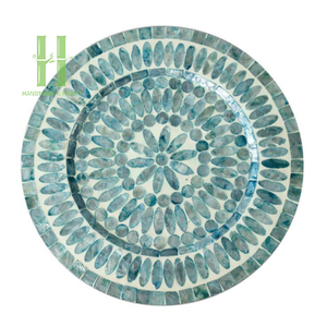 New Product <b>Round</b> Mother of Pearl Placemat – Elegant MOP & Capiz Shell Inlay Dining <b>Table</b> Placemat Handmade Decorative <b>Table</b> <b>Mat</b> - Product Image 4