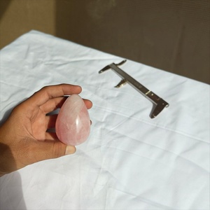 Œuf de Yoni en Cristal de Quartz Rose Naturel, Perforé ou Non Perforé, Pierre Gemme Rose, Exercice de Kegel, Pierre de Massage, Vente en Gros, OEM - Product Image 3