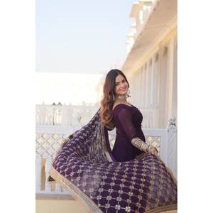 WAINE COLOUR READYMADE ALIA CUT ROBE avec DUPATTA SET-KKA-1070 Ensembles pour femmes - Product Image 2