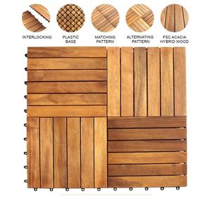 NGHIA SON FURNITURE 100% Carreaux de terrasse en bois massif d'acacia 18mm d'épaisseur Design moderne Finition mate Garantie 1 an traitée - Product Image 5