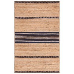Tapis en jute fait main à motif diamant |   Tapis rectangulaire bohème en fibres naturelles |   Tapis rustique écologique à poils ras en jute fine - Product Image 5