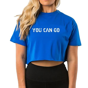 Crop top femme en coton 100% de haute qualité, coupe ample, uni, manches courtes, col rond - Product Image 2