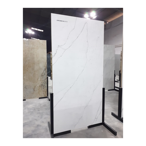 Carrelage en porcelaine blanche Statuario Ice White, grandes dalles 120x240cm, 120x320cm, 160x320cm, finition marbre de luxe pour murs et sols - Product Image 1