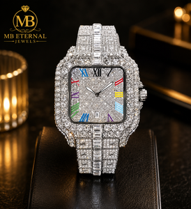 MB ETERNAL JEWELS นาฬิกาควอทซ์ทรงสี่เหลี่ยมประดับเพชร สายโลหะผสม 41 มม. หน้าปัดตัวเลขโรมัน นาฬิกาผู้ชายสุดหรูของซิติเซ่น - Product Image 1