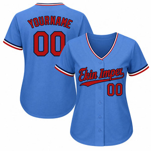 Maillots de baseball personnalisés brodés pour hommes, vente en gros OEM, avec boutons, uniformes de baseball sur mesure - Product Image 2