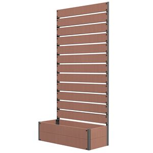 Fioriera da Giardino Marrone Chiaro con Traliccio per Piante Rampicanti e Foro di Drenaggio - Product Image 1