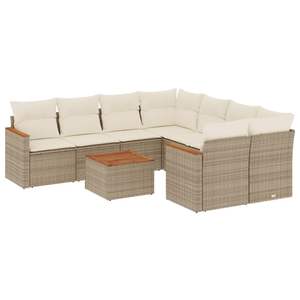 Conjunto de Sofás de Jardín de Ratán PE Beige, Duradero y Grande, Muebles de Jardín Resistentes - Product Image 2