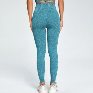 Leggings de yoga Apex para mujer, de cintura alta acanalada, con efecto levantacola, ecológicos, sin costuras, para deporte, fitness, gimnasio, ciclismo y running. - Product Image 2
