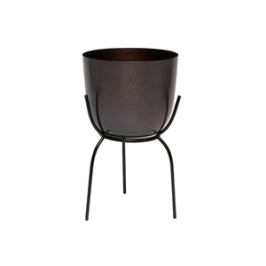 Full Black Iron Powder Coated Durable Multi-Purpose Modern Classic Floor & Indoor Outdoor Planter Drainage - Product Image 1