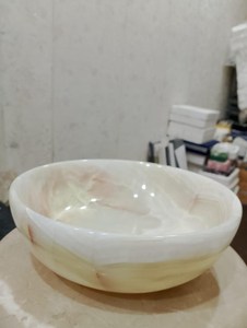 Cuenco duradero de primera calidad, translúcido, de piedra natural, brillante, decorativo, con iluminación trasera, centro de mesa de piedra, precio de mayoreo. - Product Image 2