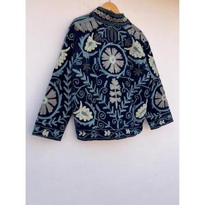 Stylish Premium Quality Winter Cotton Velvet Embroidered Vintage Floral Suzani Style Bohemian Reversible <b>Jacket</b> Gift for Her - Product Image 3
