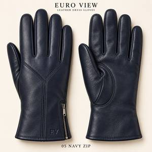 Gants d'hiver EURO VIEW noirs en peau de mouton tissée avec doublure en laine, rayés, thermiques, respirants, longueur poignet, détection par aiguille, pour extérieur - Product Image 2