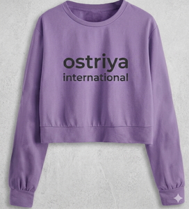 Ostriya Intl 2026 Women Streetwear Turtleneck Lightweight Fleece 100% Cotton Solid Embroidered Front <b>Drop</b>-shoulder Sweatshirt - Product Image 1