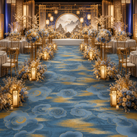 Tapis Axminster en laine ignifuge, tapis à motifs fantaisie pour hôtel, salle de banquet, lieu de mariage, théâtre, prix d'usine
