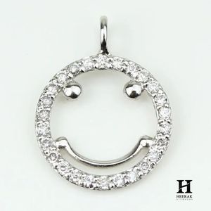 Pendentif Smiley Moderne Pavé de Diamants, Collier en Or 14K, Fabricant de Bijoux de Luxe - Product Image 4