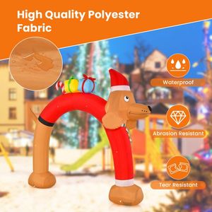 Arco Navideño Inflable de 8 Pies con Diseño de Dachshund Iluminado, Decoración Navideña para Jardín Exterior con Soplador de Aire - Product Image 6