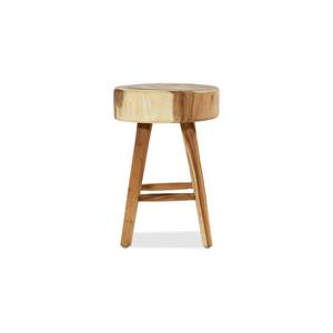 Modern Wooden Dining <b>Stool</b> With Round <b>Seat</b> And Trestle Legs Minimalist Design Stable Home Furniture For Indoor Use - Product Image 2