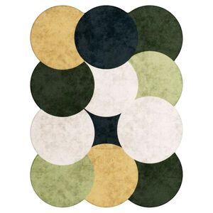 Tapis en laine tufté à la main de conception professionnelle, avec envers en latex, à poils ras, pour salon, motif géométrique moderne, marque ITHL - Product Image 6
