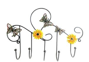 Metal Iron Butterfly Designer <b>Wall</b> Mounted <b>Key</b> Cloth Hanger with 5 <b>Hooks</b> for Home Decor - Product Image 6