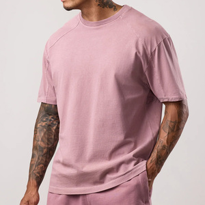 Custom Men's Gym T-<b>Shirt</b> Knitted <b>Polyester</b>/Cotton Breathable Fitness Apparel - Product Image 2