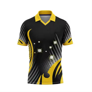เสื้อคริกเก็ตผู้ชายไซส์ใหญ่ ดีไซน์ใหม่ล่าสุด ระบายอากาศได้ดี เป็นมิตรกับสิ่งแวดล้อม ผลิตจากโพลีเอสเตอร์ พิมพ์ลายลำลอง สปอร์ต  รับสั่งทำได้ - Product Image 3
