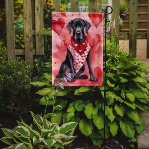 Drapeau de jardin multicolore Great Dane My Valentine Boîte aux lettres Bannière décorative de jardin pour patio Oeuvre d'art pour parterres de fleurs et tailles de pelouse - Product Image 2