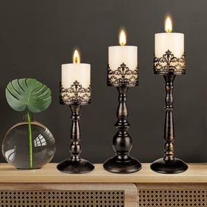 Modern Solid Durable Eco-Friendly Heat Resistant Decorative Iron <b>Candlestick</b> <b>Holder</b> with Modern Design for Home Hotel Restaurant - Product Image 1