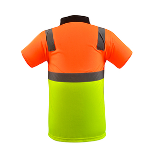 เสื้อโปโลทำงานสีเขียวส้มสะท้อนแสงสำหรับงานอุตสาหกรรมเหมืองถ่านหิน เสื้อผ้าทำงานแบบ Hi-Vis เสื้อยืดนิรภัย Hi-Vis - Product Image 2