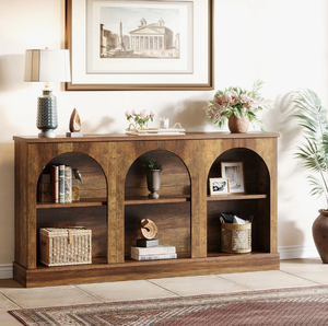 Table console moderne de luxe classique réglable en bois de manguier naturel, design unique pour salon, bureau à domicile, chambre à coucher - Product Image 2