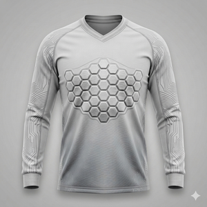 Nueva Camiseta de Portero de Fútbol Personalizada, 100% Poliéster, Sublimada, Manga Larga, Cuello en V, Absorbe la Humedad - Product Image 1