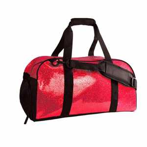 Golden Metallic <b>Duffel</b> <b>Bag</b> with Black Handles Zipper Closure Sport Fitness Travel Gym <b>Bag</b> Durable Design - Product Image 2