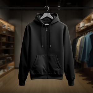 Sudadera con capucha y cremallera de 500 GSM, de algodón grueso y forro polar, con personalización OEM y ODM. - Product Image 2