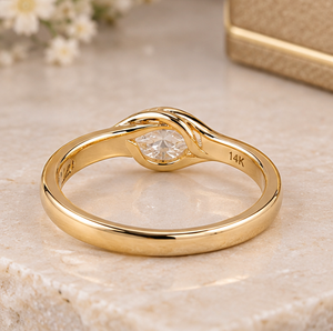 Bague en or massif 14 carats avec moissanite marquise, bague de fiançailles moderne de luxe, bijoux de mariage élégants en or - Product Image 3