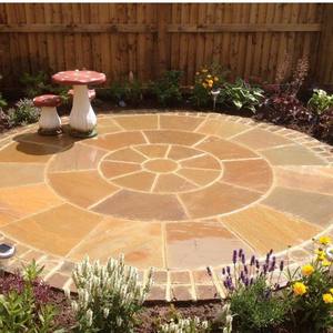 GROCON Autumn Brown Sandstone Circle Kit – Perfect for Modern Patios & Gardens (1.8m, 2.4m, 3m) - Product Image 2