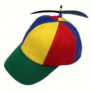 Gorra de béisbol transfronteriza 100% algodón con diseño de libélula y arcoíris, con hélice a juego, parte superior suave, 6 paneles, acabado satinado, para todas las estaciones, para adulto. - Product Image 1