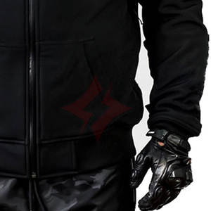 Hoodie de protection pour moto de haute qualité FLASH GEAR entièrement doublé en polyester respirant, homologué CE, design blindé - Product Image 5