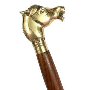 Premium Brass Horse Head Handle Wooden <b>Walking</b> Stick <b>Cane</b> <b>for</b> <b>Men</b> Gentleman Vintage Equestrian Style Support Stick Gift <b>for</b> all - Product Image 1
