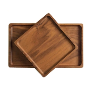 Plateau de service rectangulaire de luxe en résine, moderne, avec poignées dorées personnalisées, design durable, motif uni, pour fêtes et cadeaux - Product Image 5