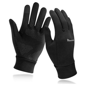Wrist-Length Needle-Detectable Leather <b>Gloves</b> Lightweight Running <b>Gloves</b> Touch Screen Anti Slip Warm <b>Gloves</b> Liners for Cycling - Product Image 1