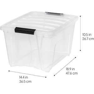 Set di 4 Contenitori Impilabili in Plastica da 32 Qt con Coperchi, Senza BPA, Prodotti negli USA, Soluzione Organizzativa Trasparente con Chiusure Resistenti - Product Image 2