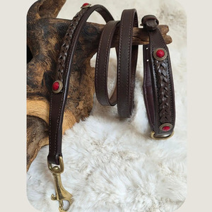 Premium Handmade Leather <b>Braided</b> Dogs pet Collars featuring durable <b>braided</b> leather and elegant craftsmanship in wholesale rate - Product Image 1