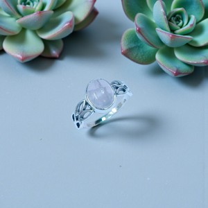 แหวนเงินแท้ 925 ประดับโรสควอตซ์ ราคาขายส่ง แหวนเงินและเครื่องประดับ - Product Image 2